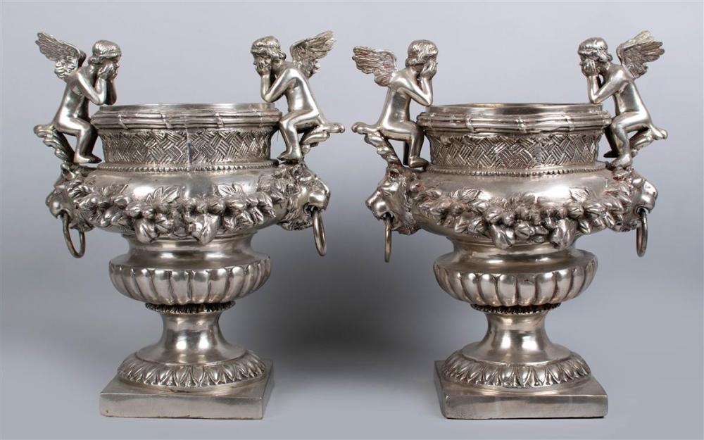 PAIR OF SILVERPLATED BAROQUE