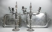 PAIR OF SILVERPLATED CANDELABR