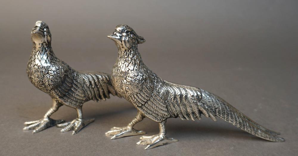 PAIR OF SILVERPLATED PHEASANT