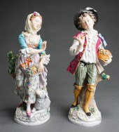 PAIR OF SITZENDORF PORCELAIN F