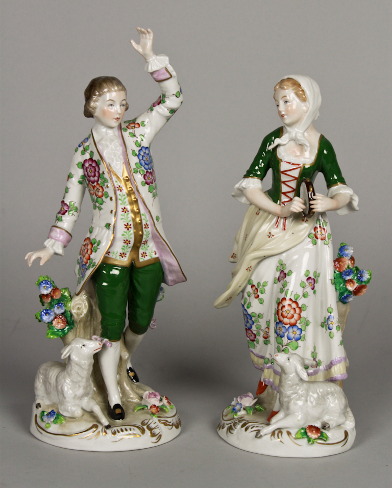 PAIR OF SITZENDORF PORCELAIN