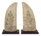 PAIR OF SIZABLE POLYCHROME SCR