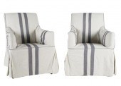 PAIR OF SLIPCOVERED GEORGE SMI