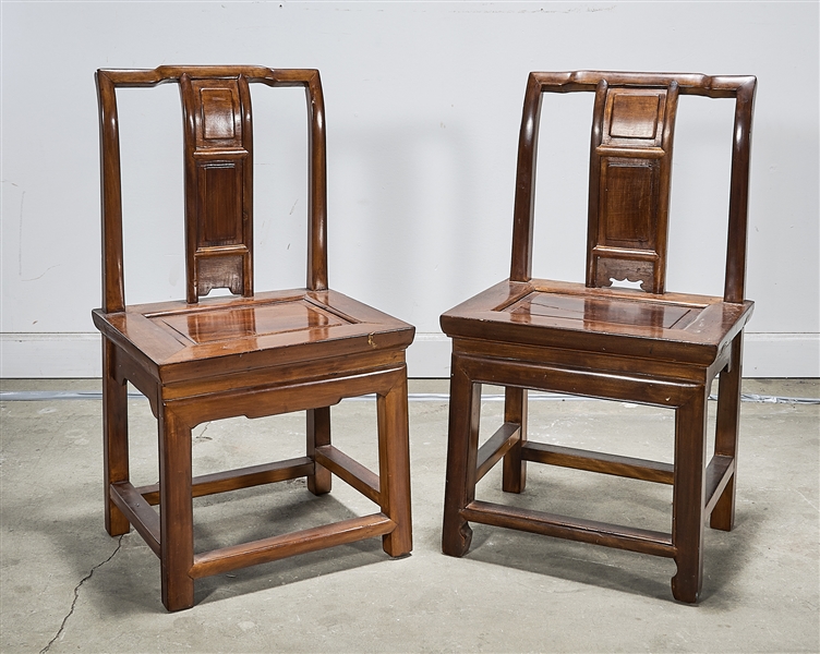 Pair of small Chinese hard wood