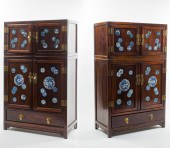 PAIR OF SMALL CHINESE HARDWOOD