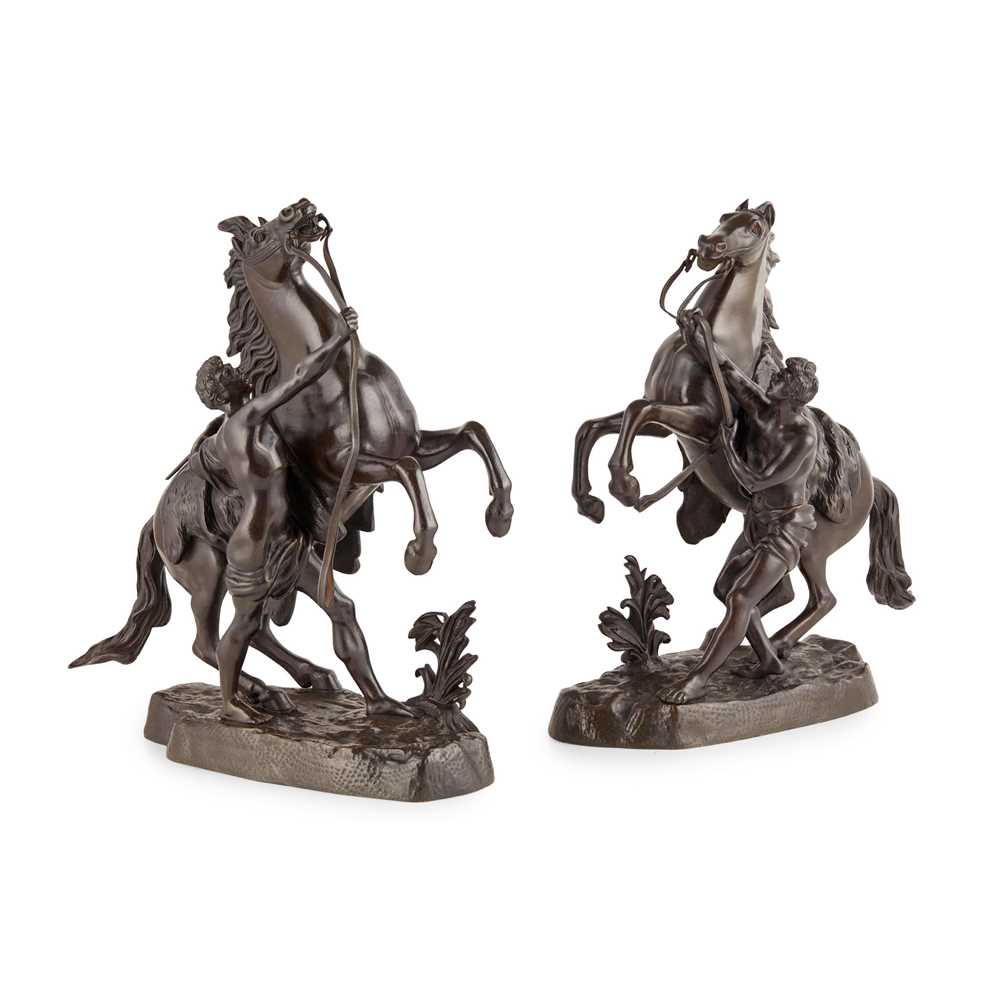 PAIR OF SMALL FRENCH BRONZE MARLY