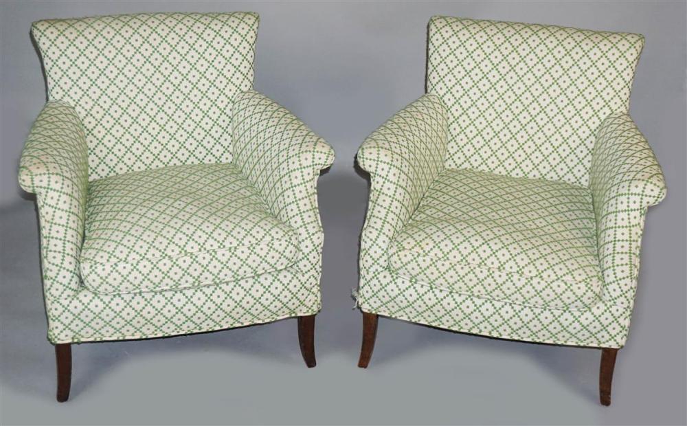 PAIR OF SMALL GREEN AND WHITE