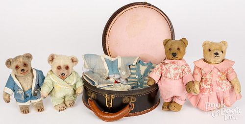 PAIR OF SMALL MOHAIR TEDDY