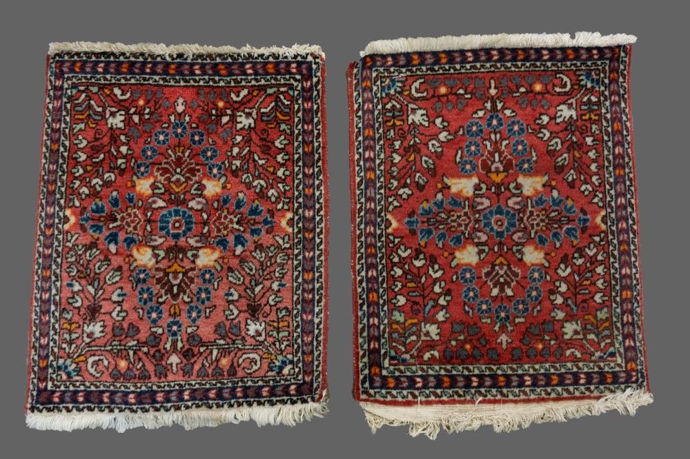PAIR OF SMALL PERSIAN SAROUK HAND
