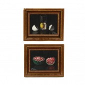 PAIR OF SMALL STILL LIFE PAINT