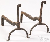 PAIR OF SMALL WROUGHT IRON AND