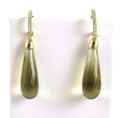 PAIR OF SMOKY CITRINE AND DIAM