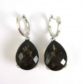 PAIR OF SMOKY QUARTZ AND FOURT