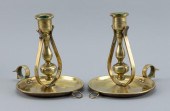 PAIR OF SOLID BRASS GIMBALED C