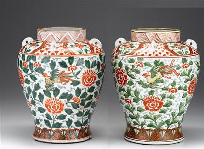Pair of South Chinese wucai jars