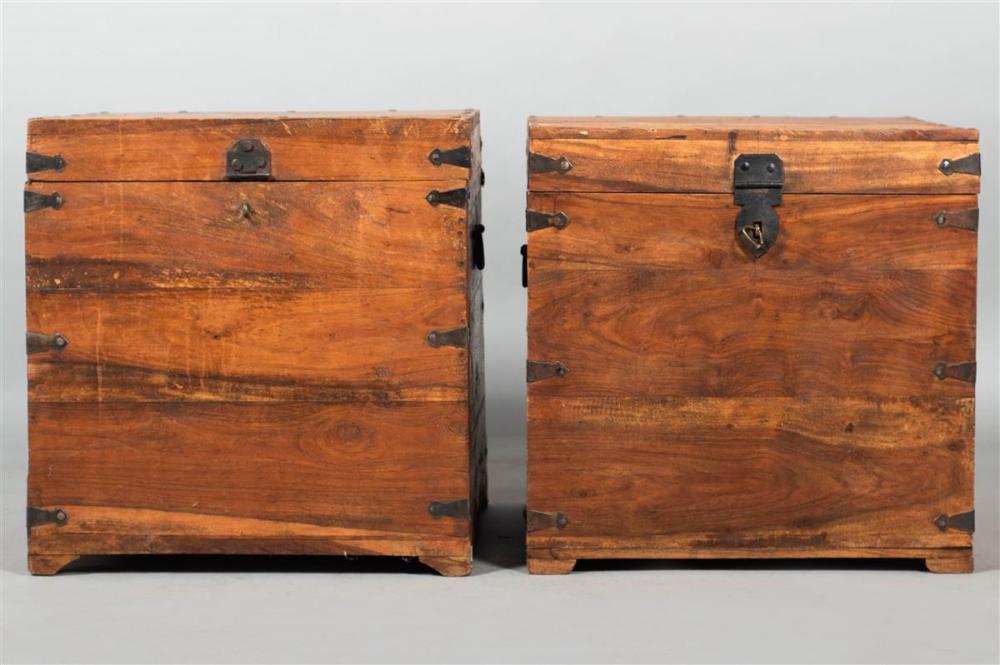 PAIR OF SOUTHEAST ASIAN METAL BOUND