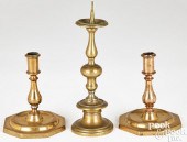 PAIR OF SPANISH BRASS CANDLEST