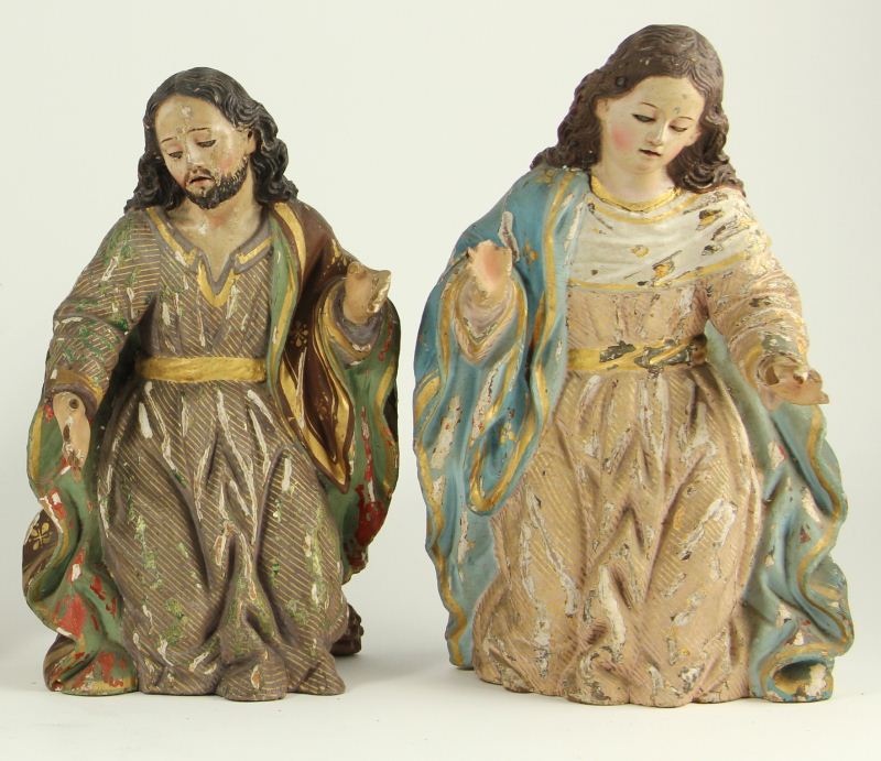 Pair of Spanish Creche Figures 17th