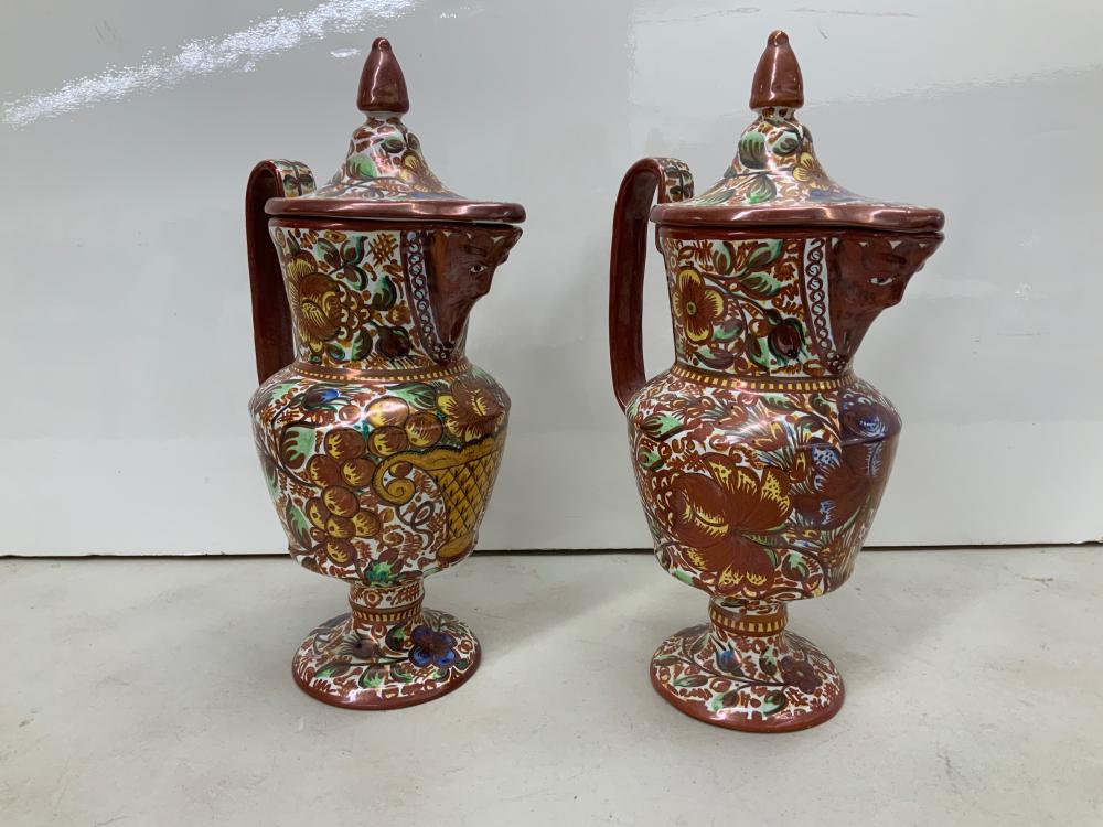 PAIR OF SPANISH DECORATED CERAMIC