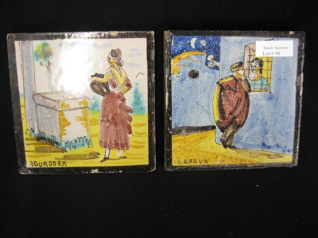 Pair of Spanish Pottery Tiles