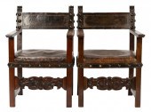 PAIR OF SPANISH REVIVAL HALL C