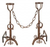 PAIR OF SPANISH REVIVAL WROUGH