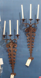 PAIR OF SPANISH REVIVAL WROUGH