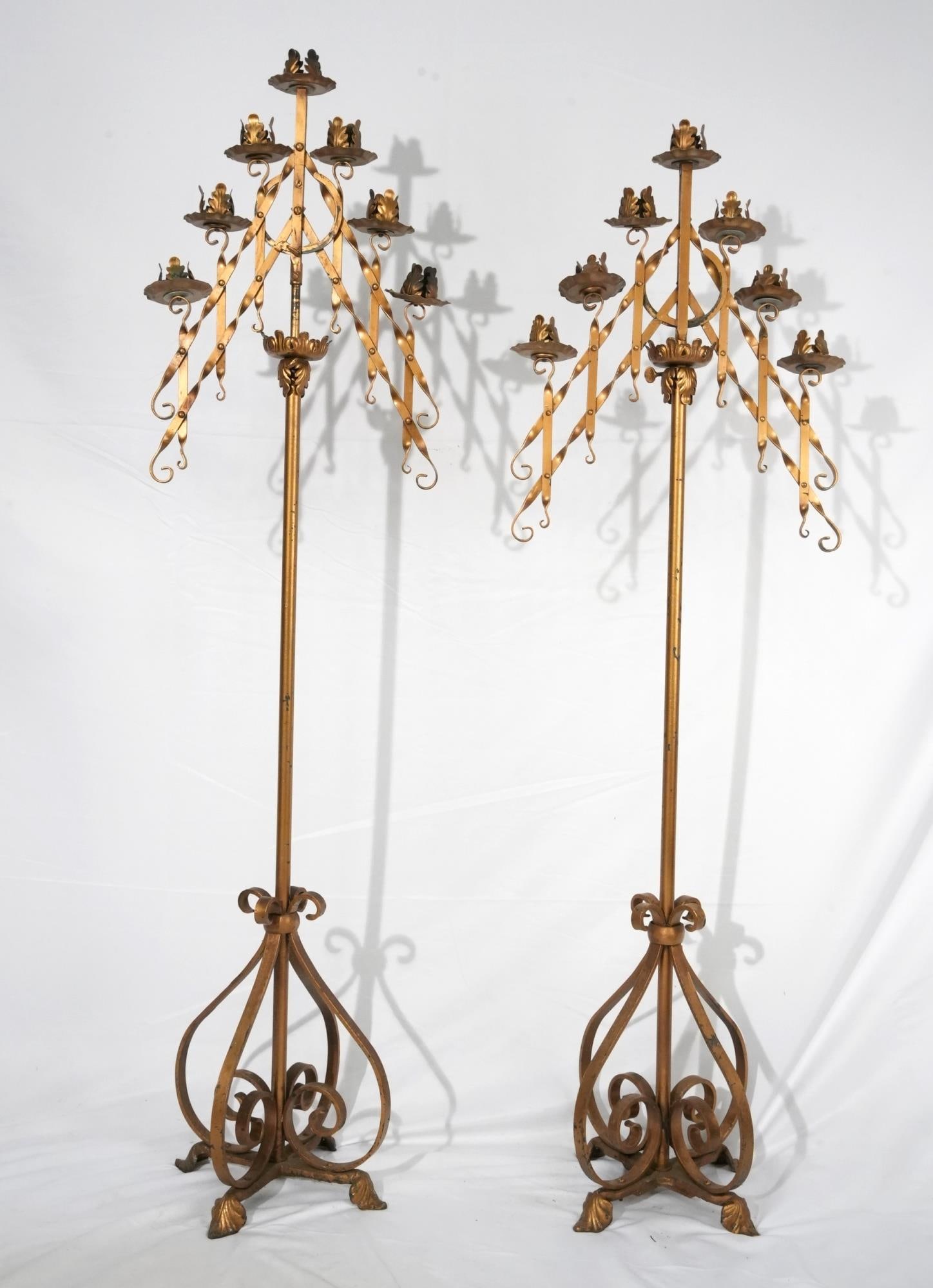 PAIR OF SPANISH WROUGHT IRON