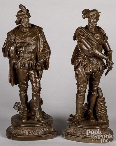 PAIR OF SPELTER CAVALIERSPair of