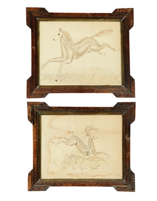 PAIR OF SPENCERIAN DRAWINGS. 