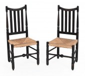 PAIR OF SPLAT-BACK RUSH-SEAT S