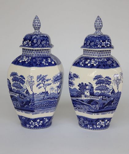 PAIR OF SPODE ENGLAND "BLUE