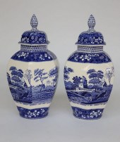 PAIR OF SPODE ENGLAND "BLUE TO
