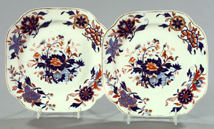 Pair of Spode Porcelain Square