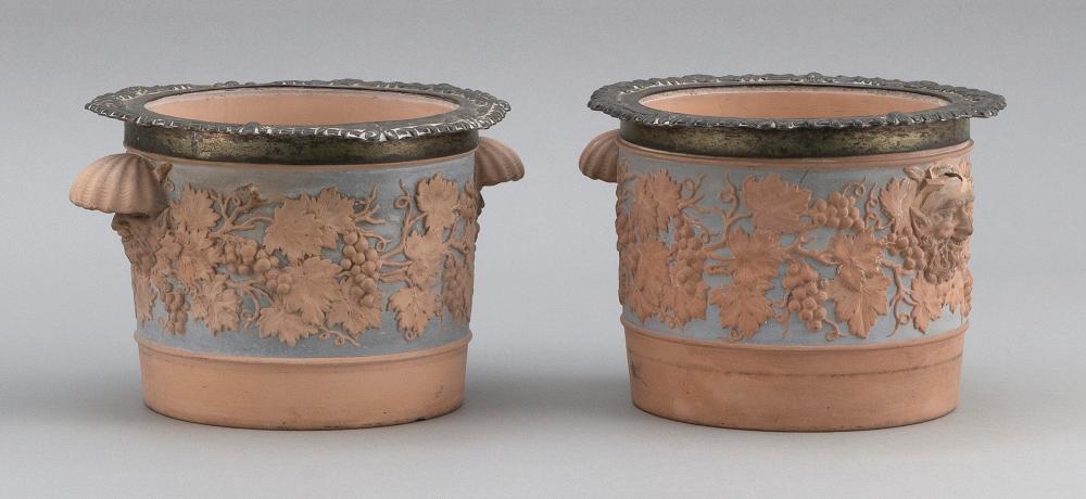 PAIR OF SPODE TERRA COTTA WINE
