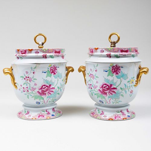 PAIR OF SPODE TRANSFER PRINTED
