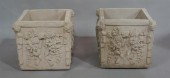 PAIR OF SQUARE CAST STONE PLAN