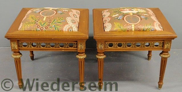 Pair of square French fruitwood