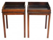PAIR OF SQUARE TRAY TOP STANDS