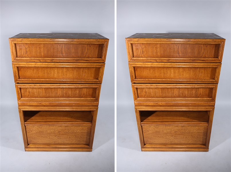 Pair of stacking cabinets, each