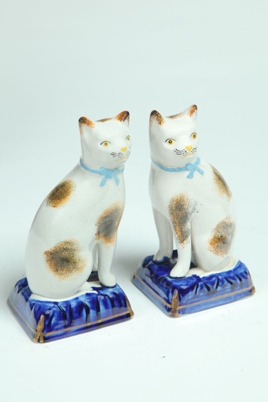 PAIR OF STAFFORDSHIRE CATS. 
