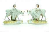 PAIR OF STAFFORDSHIRE COWS.  E