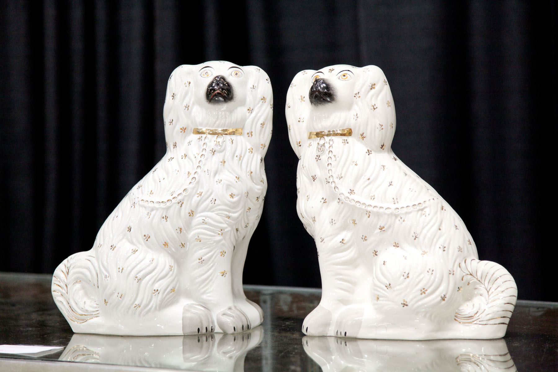 PAIR OF STAFFORDSHIRE DOGS. 
