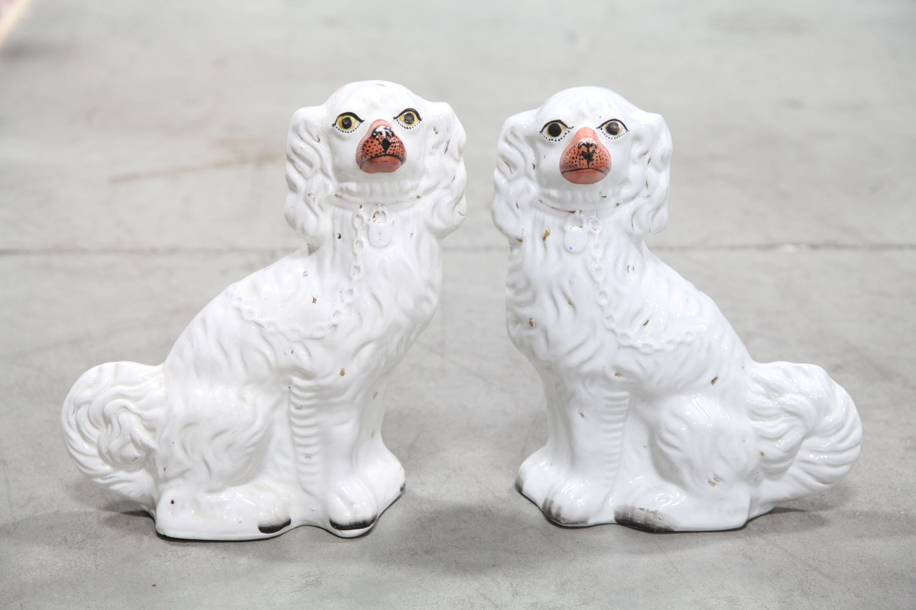 PAIR OF STAFFORDSHIRE DOGS. 