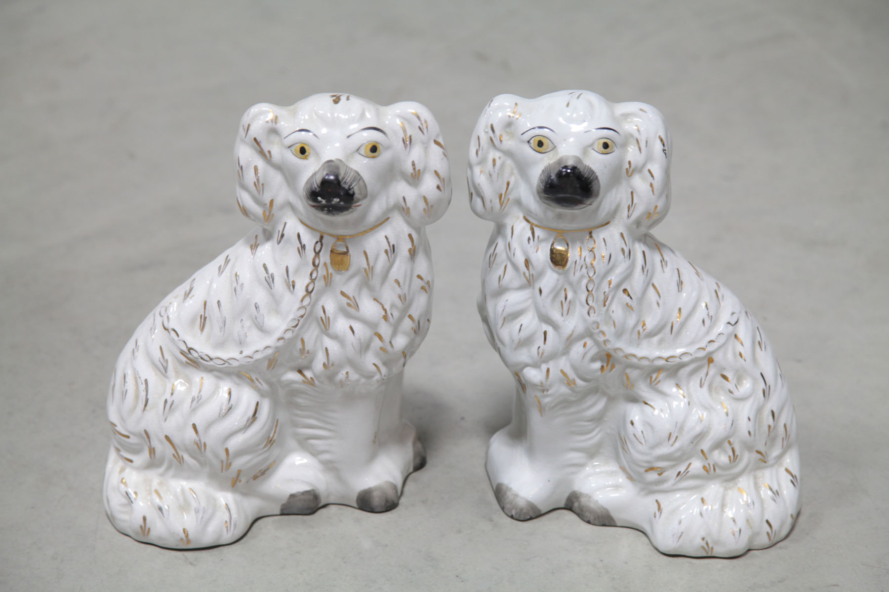 PAIR OF STAFFORDSHIRE DOGS. 