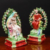 PAIR OF STAFFORDSHIRE EARTHENW