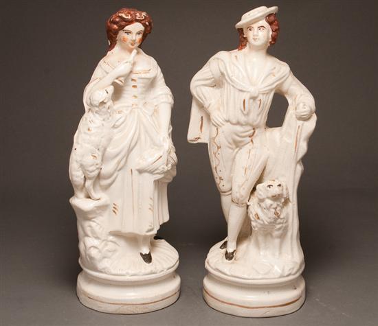 Pair of Staffordshire earthenware