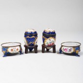 PAIR OF STAFFORDSHIRE ENAMEL S