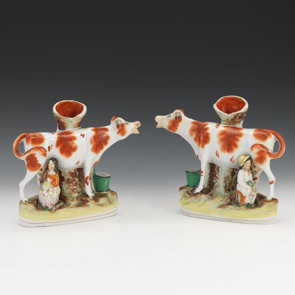 PAIR OF STAFFORDSHIRE FLATBACK
