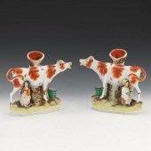 PAIR OF STAFFORDSHIRE FLATBACK